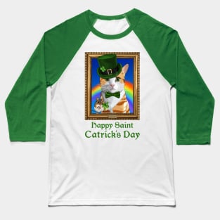 Happy St Patrick's Day Leprechaun Cat and Mouse Baseball T-Shirt